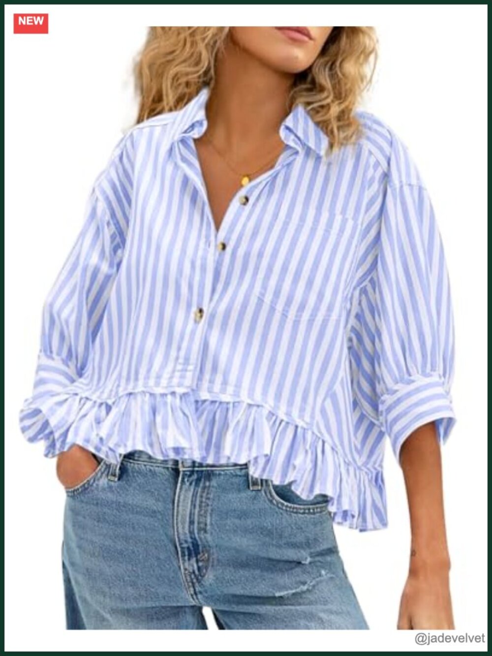 Elegant Ruffled Short Sleeve Button Down Blouse - Women's Summer Top - Picture 1 of 5